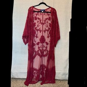 💗3 for $30💗 Burgundy Lace Kimono